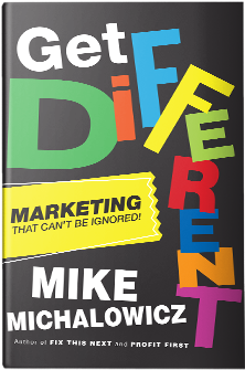 black book cover and the words Get Different in  multicolored text